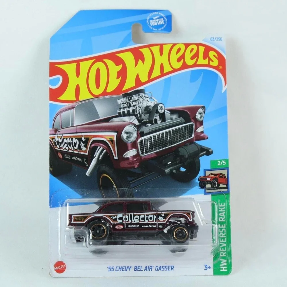 Hot Wheels Maroon '55 Chevy Bel Air Gasser Toy Car - NEW
